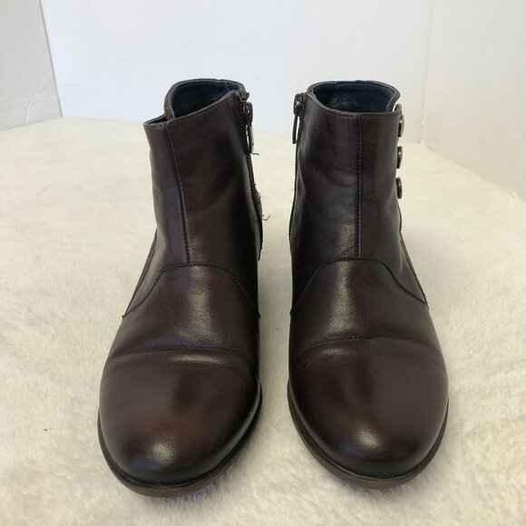 Dorking By Fluchos Brown Leather Heeled Booties Size 37 (6.5 US) - Picture 2 of 10